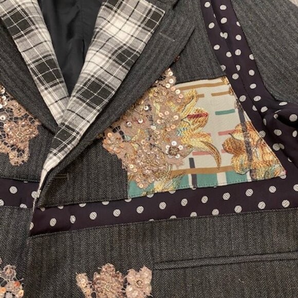 Antonio Marras Patchwork Embellished Blazer Size US M - Picture 3 of 9